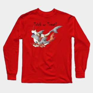 Tiger Shark Trick or Treaters (With Text) Long Sleeve T-Shirt